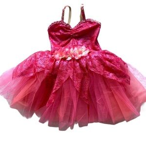 Beautiful pink fairy floral dress / dance tutu
